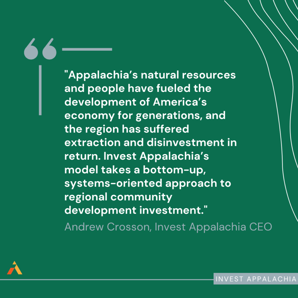 Quote from Andrew Crosson, CEO of Invest Appalachia