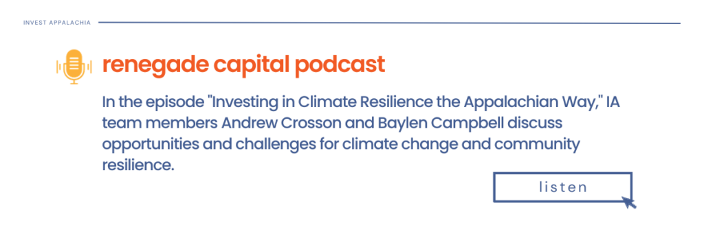 Our podcast with Renegade Capital on the topic is another call to action. We will continue to prioritize climate resilience in our investments, messaging, and partnerships. There is an urgent need for all of us to start thinking long-term.